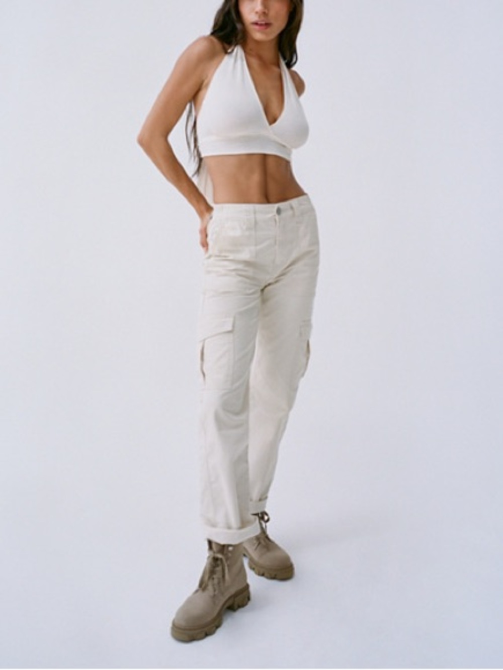 BDG Urban Outfitters High Waisted Skate Pant Cargo Beige Size 29